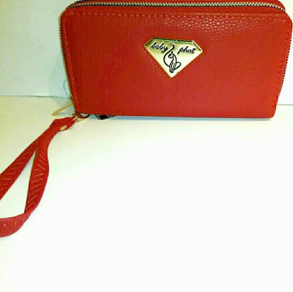 Baby Phat 2 into 1 burgundy wristlet / wallet
